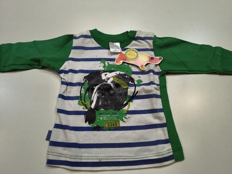 REMERA RAYADA CON PERRITO BB++