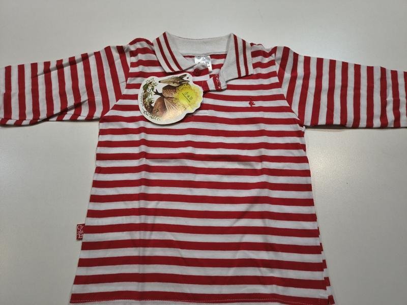 CHOMBA MANGA LARGA RAYADA CUELLO TEJIDO T.024M
