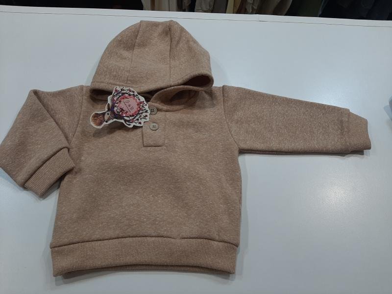 BUZO DE FRISA CON CAPUCHA CAMEL T. 9M