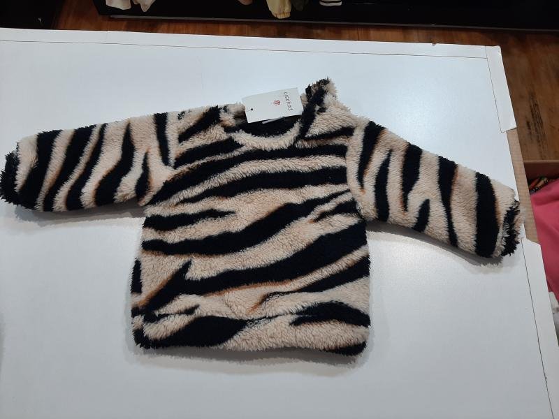 BUZO SHERPA A. PRINT BEBE NAT.C/NEGRO T.L