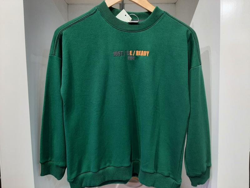 BUZO OVERSIZE CUELLO REDONDO C/RECORTE NENE VERDE T.10