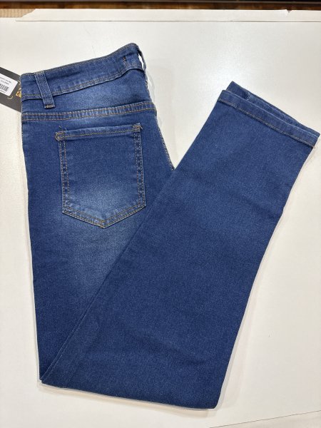 PANTALON JEAN REGULAR SPANDEX AZUL/NEGRO T.14